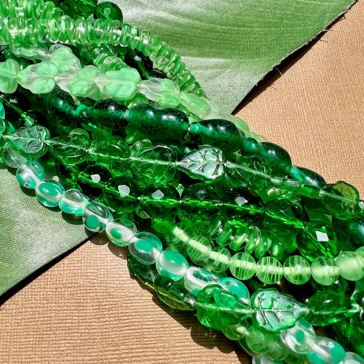 Green Flat Leaf Beads - 50 Pieces – Bead Goes On