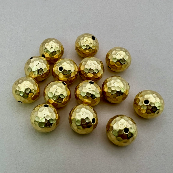 Gold Plated Hammered Beads - 1 Piece