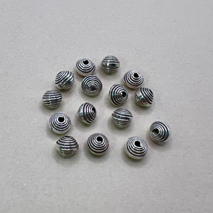 Hill Tribe Fine Silver 4mm & 6mm Spiral Beads