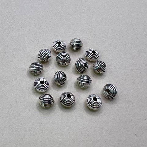 Hill Tribe Fine Silver 4mm & 6mm Spiral Beads