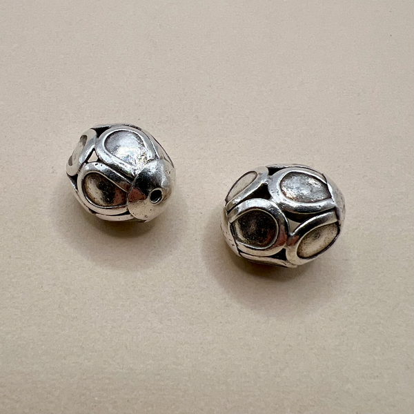 Hill Tribe Fine Silver Open Oval Beads
