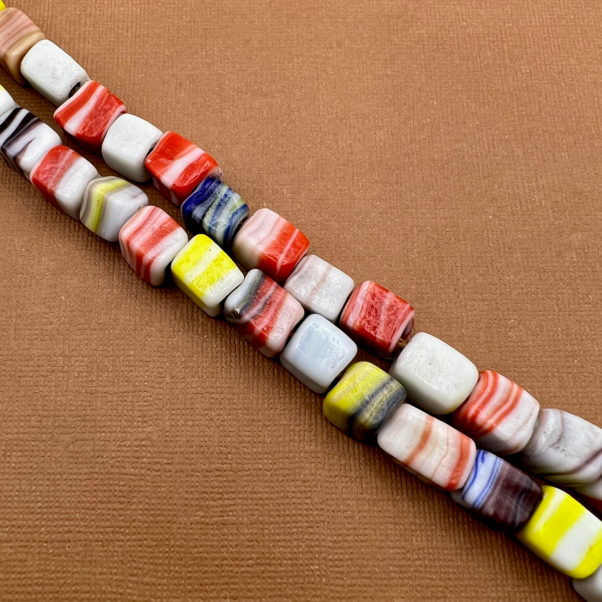 Vintage Ghana blue and white stripes seed Beads Glass African Trade Beads
