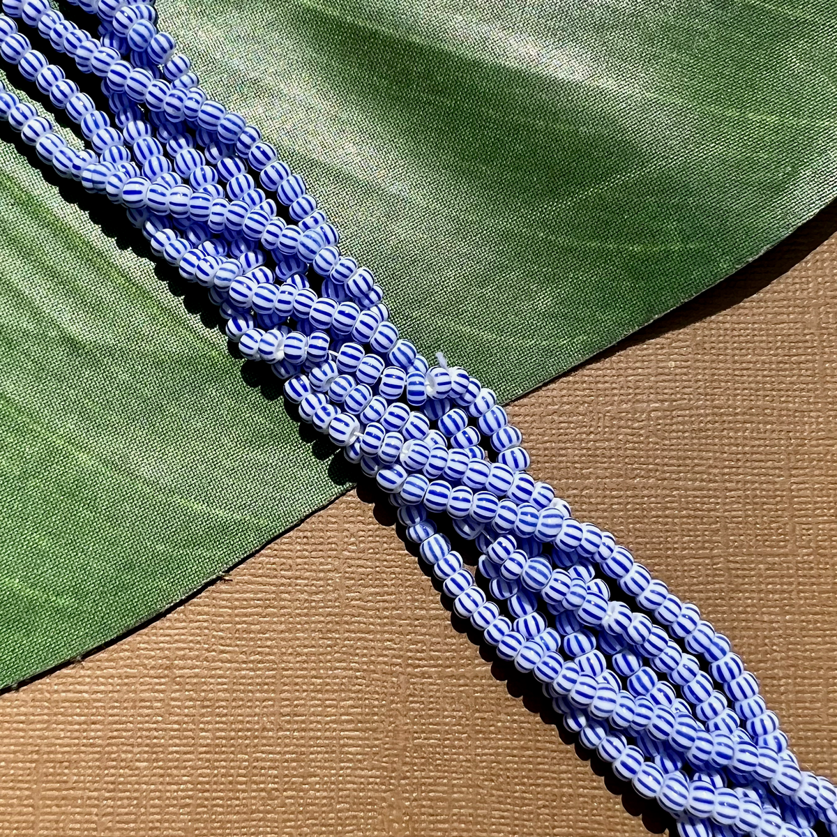 Tribal Seed Bead String Bracelet Blue