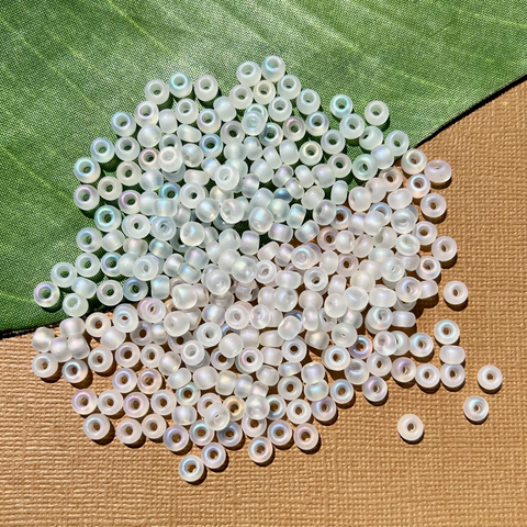 White AB size 6 seed beads