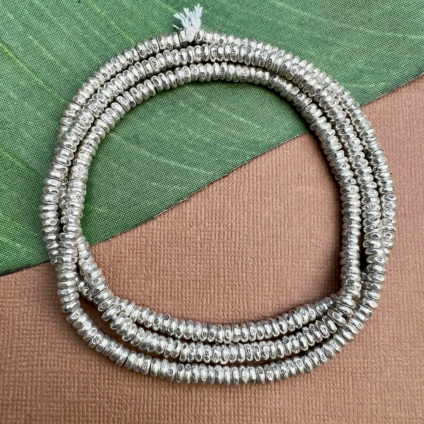 Hill Tribe Fine Silver Stamped Slice Beads