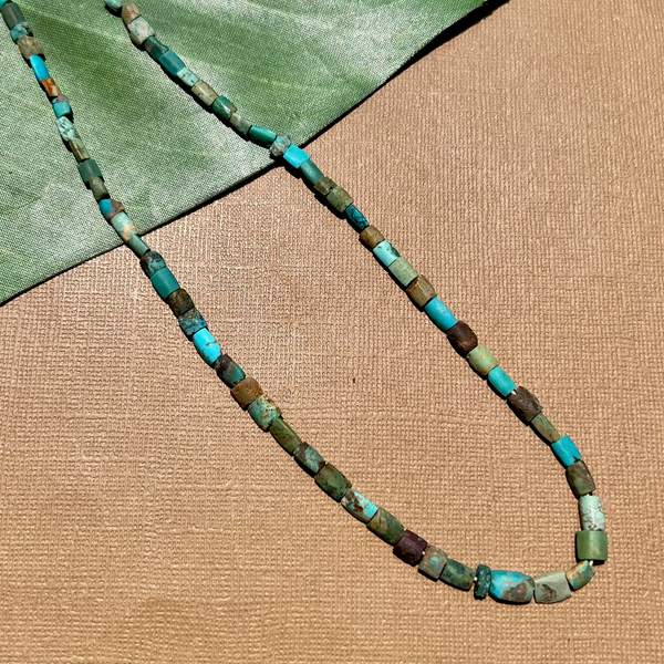 Natural Turquoise Organic Chiclet Bead - 1 Strand