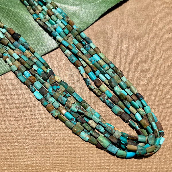 Natural Turquoise Organic Chiclet Bead - 1 Strand