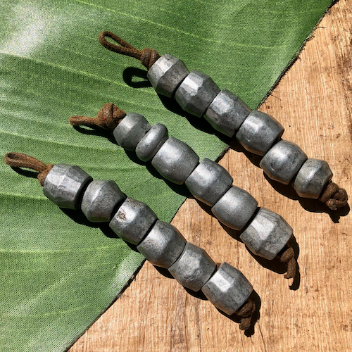 Old African Aluminum Beads - 5 to 6 Pieces