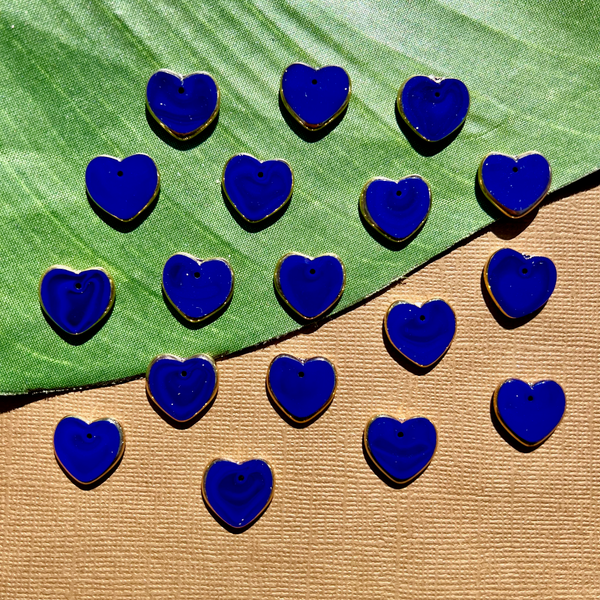 Blue Heart Pendants - 50 Pieces