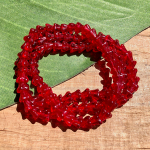 Red Small Flower Cap Beads - 100 Pieces