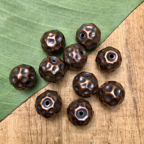 Copper Golf Ball Beads - 1 Piece