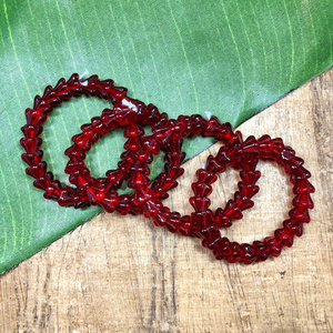 Red 9mm Flower Beads -100 Pieces