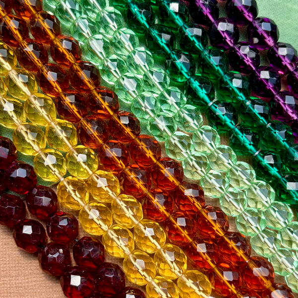 Vintage Fire Polish Crystal 10mm - 100 Pieces