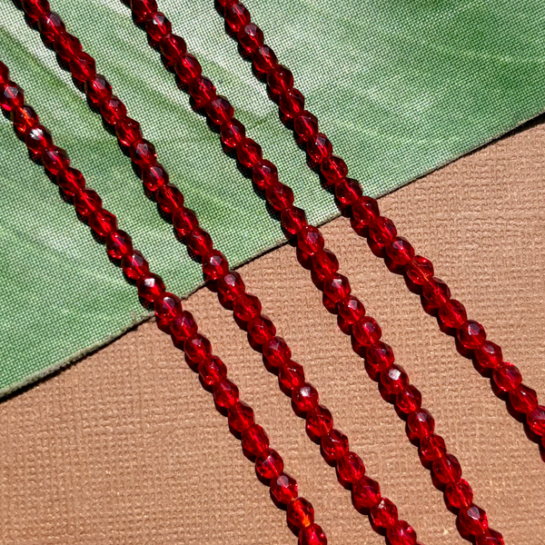 Vintage Fire Polish Crystal 4mm - 200 Pieces