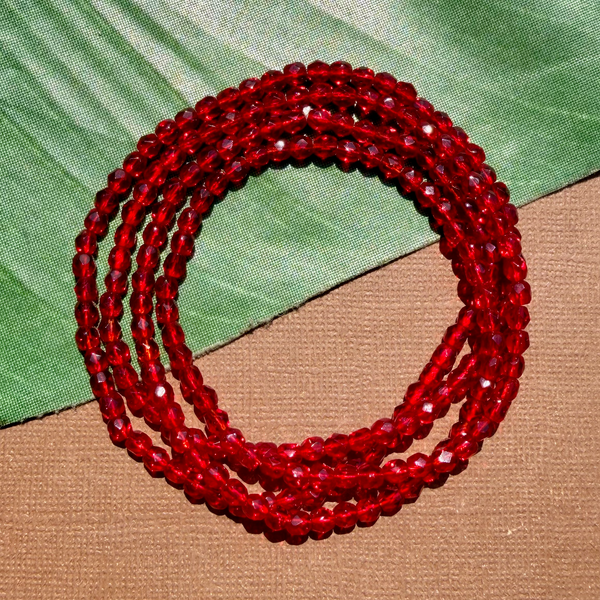 Vintage Fire Polish Crystal 4mm - 200 Pieces