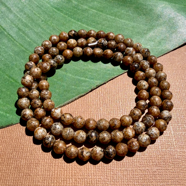 Picasso Brown 6mm Round Beads - 100 Pieces