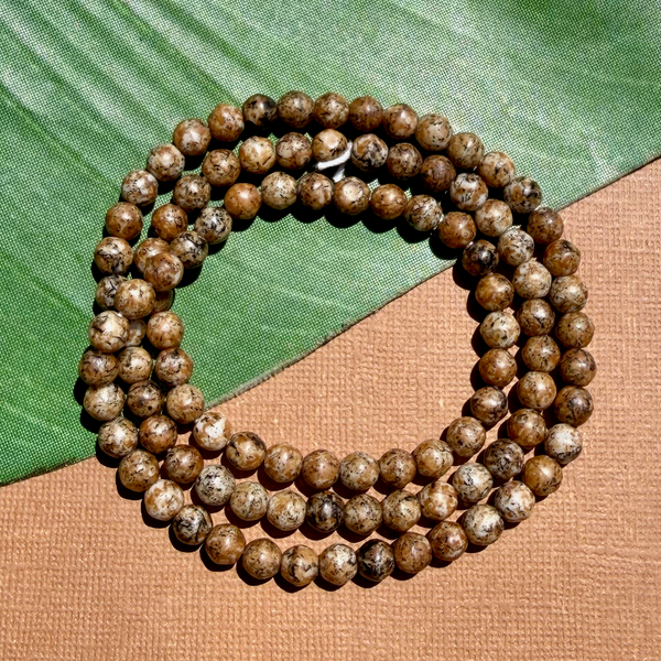 Picasso Brown 6mm Round Beads - 100 Pieces