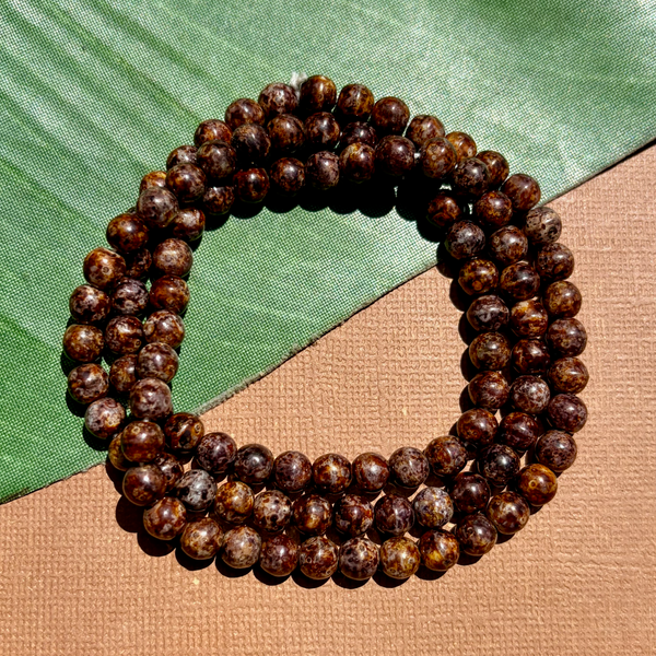 Picasso Dark Brown 6mm Round Beads - 100 Pieces