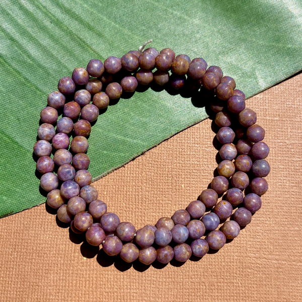 Picasso Matte Lavender Mix 6mm Round Beads - 100 Pieces
