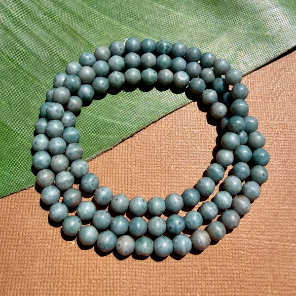 Picasso Matte Light Blue 6mm Round Beads - 100 Pieces