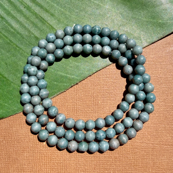 Picasso Matte Light Blue 6mm Round Beads - 100 Pieces