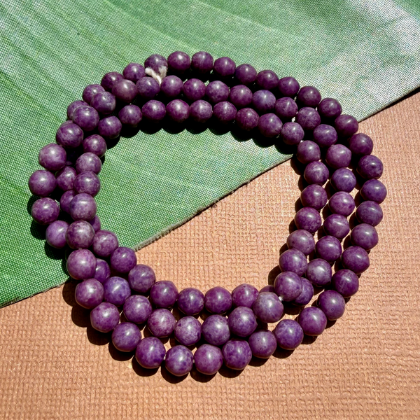 Picasso Purple 6mm Round Beads - 100 Pieces