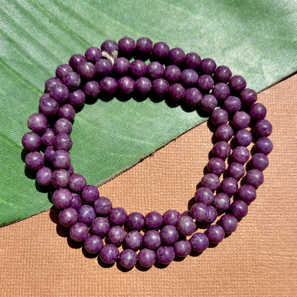 Picasso Purple 6mm Round Beads - 100 Pieces