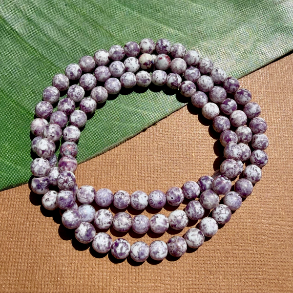Picasso Light Purple 6mm Round Beads - 100 Pieces