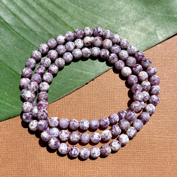 Picasso Light Purple 6mm Round Beads - 100 Pieces