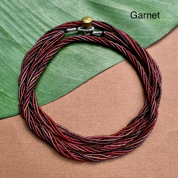 Multi Strand Seed Bead Necklaces - 6 Strand Long
