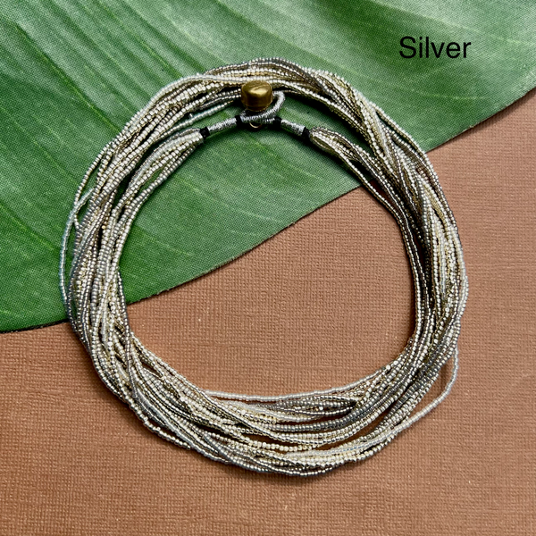 Multi Strand Seed Bead Necklaces - 6 Strand Long