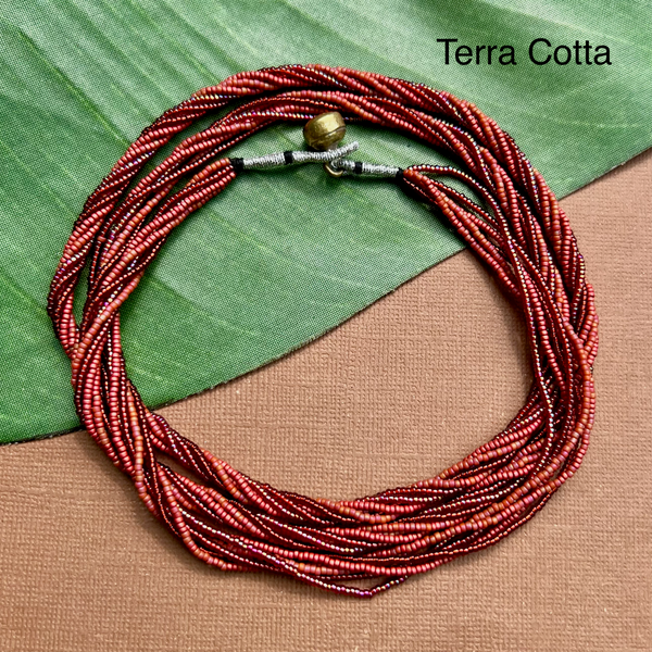 Multi Strand Seed Bead Necklaces - 6 Strand Long