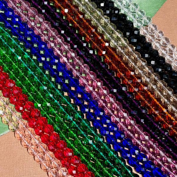 Vintage Fire Polish Crystal 8mm - 100 Pieces