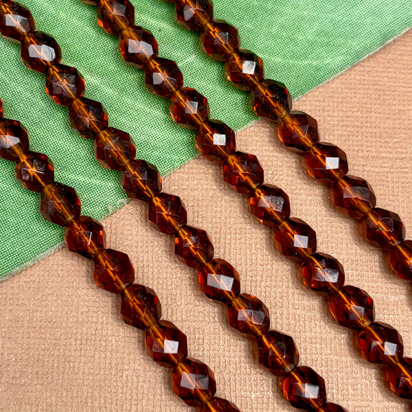 Vintage Fire Polish Crystal 8mm - 100 Pieces