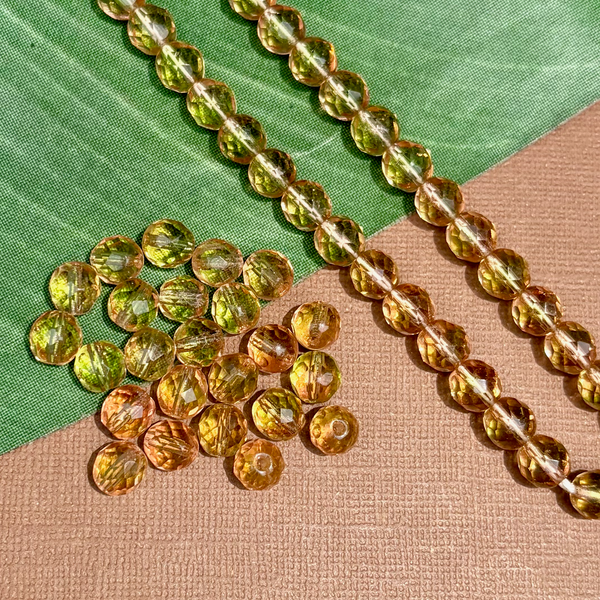 Vintage Fire Polish Crystal 8mm - 100 Pieces