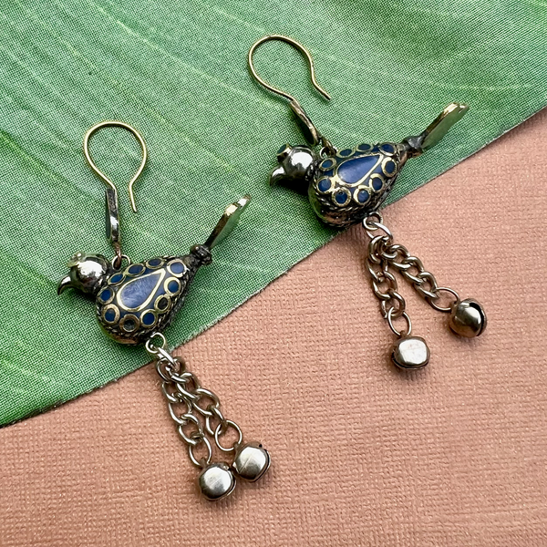 Afghani Earring - Blue Birds