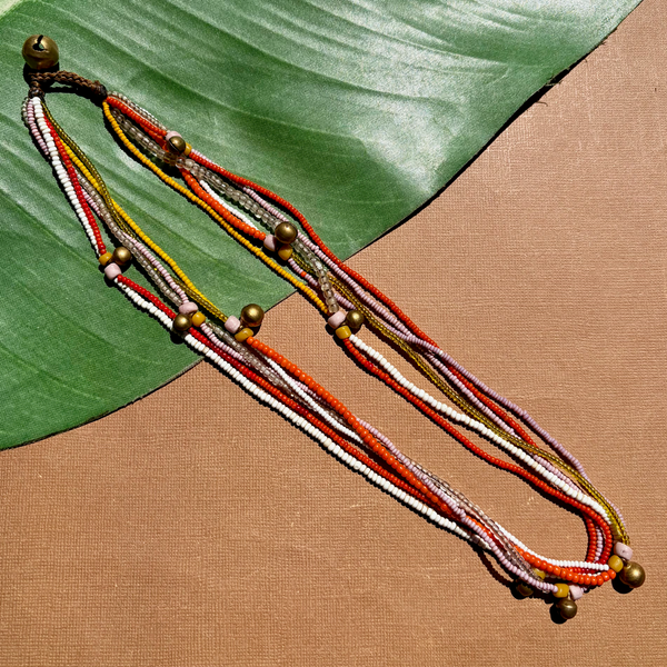 Short Akha Necklaces - Pink, Orange, & Yellow