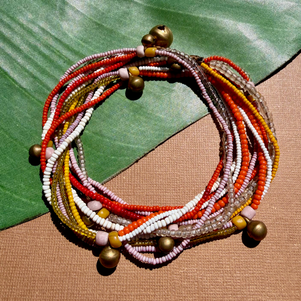 Short Akha Necklaces - Pink, Orange, & Yellow
