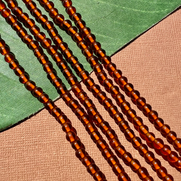 Amber Tone 5mm Round Glass Beads - 300 Pieces