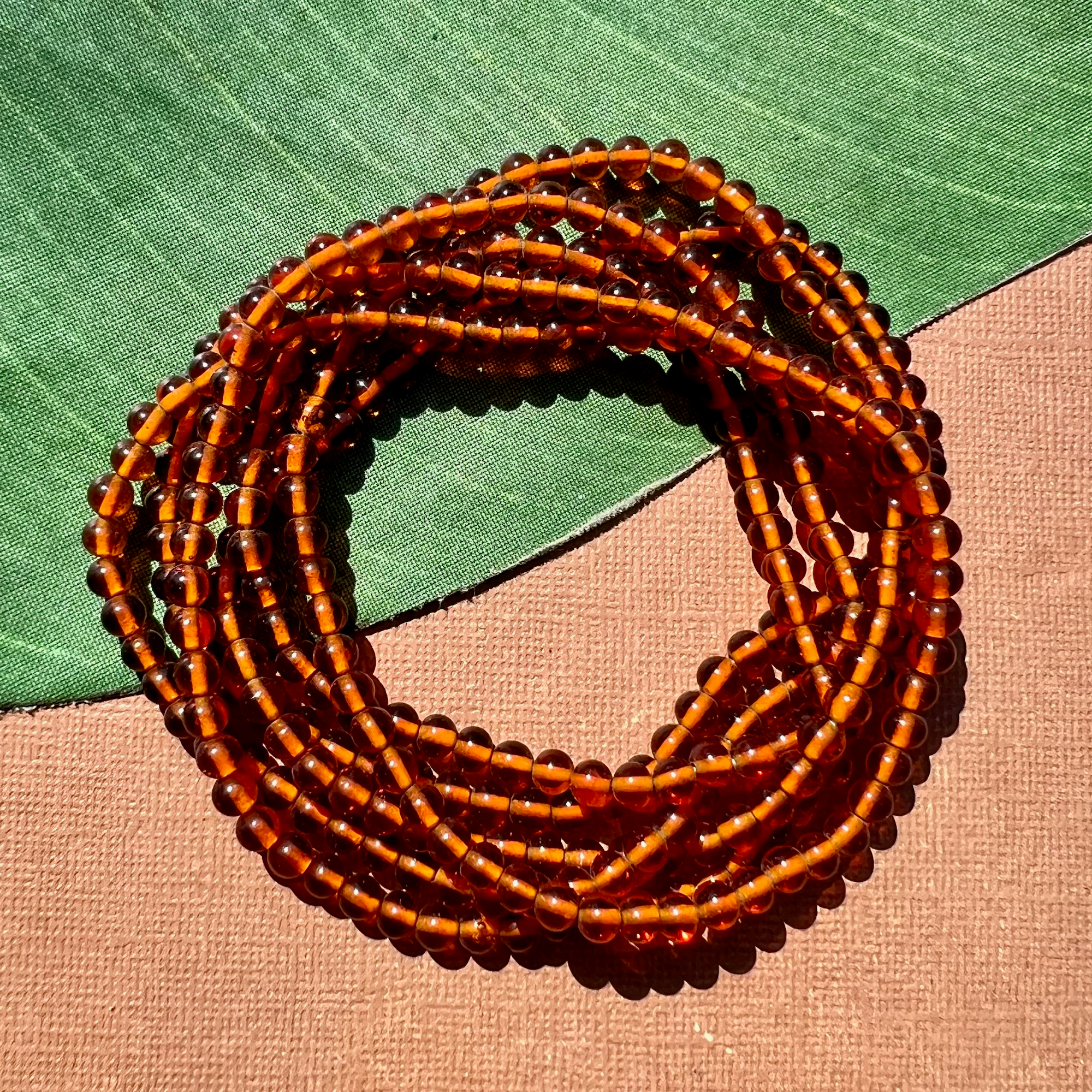 Amber Tone 5mm Round Glass Beads - 300 Pieces