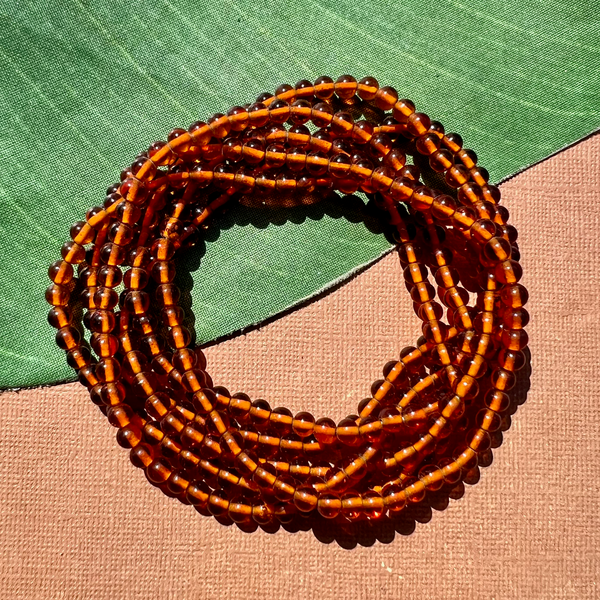 Amber Tone 5mm Round Glass Beads - 300 Pieces