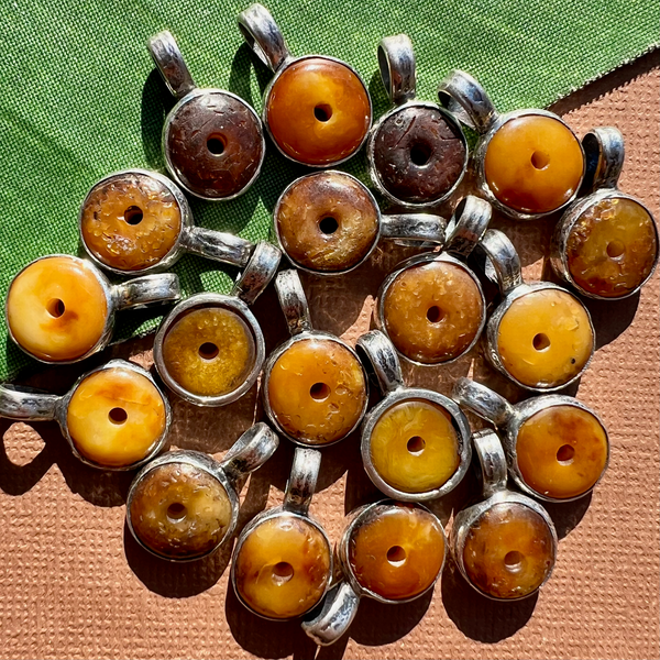 Amber 12mm Pendants - 1 Piece