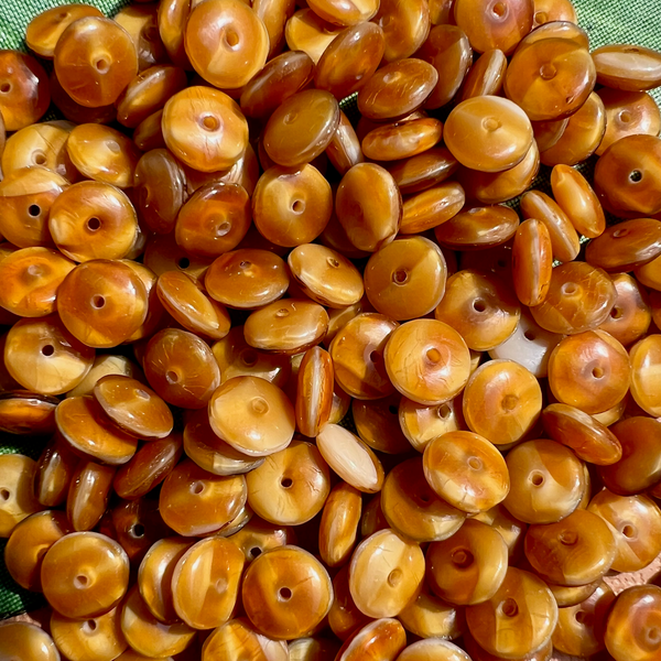 Brown & Cream Disc Beads - 100 Pieces