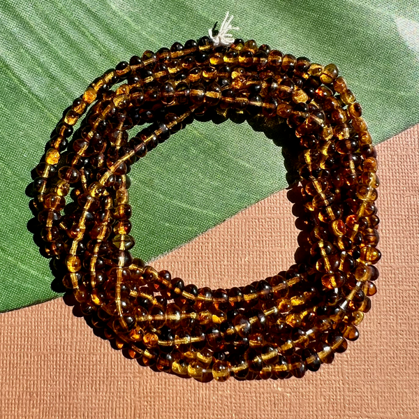 Translucent Amber Glass Oval Beads - 300 Pieces