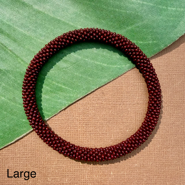 Burgundy/Brown Beaded Bangles #16