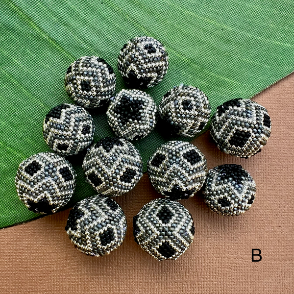 Black, Gray & Silver Beaded Beads