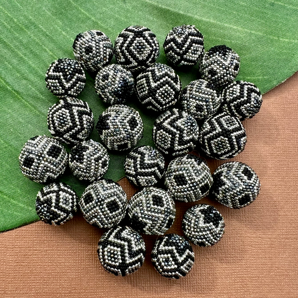 Black, Gray & Silver Beaded Beads