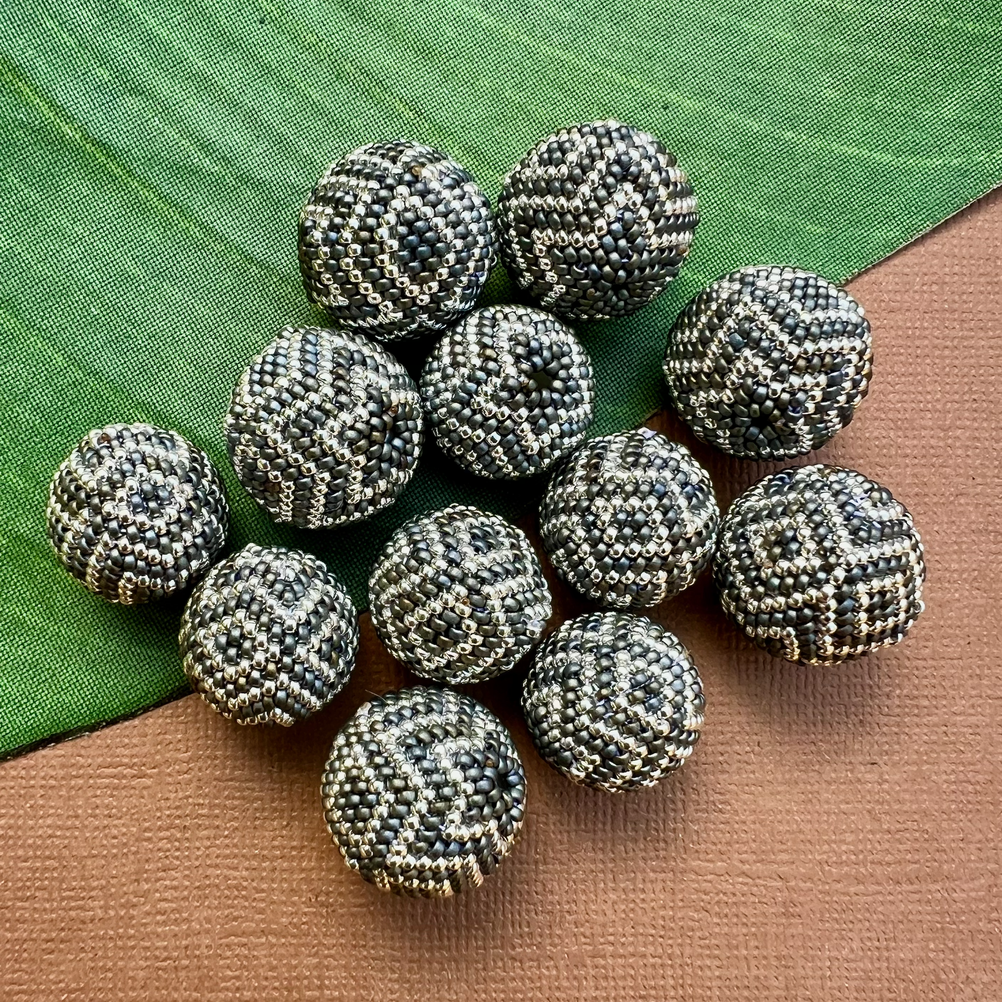 Gray & Silver Beaded Beads