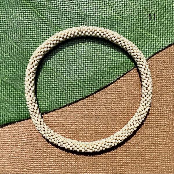 Cream - Biscuits - Beaded Bangles #11