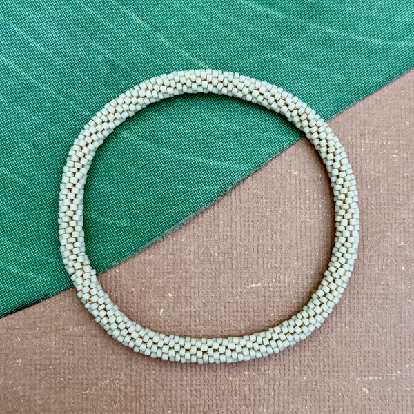 Cream - Biscuits - Beaded Bangles #11